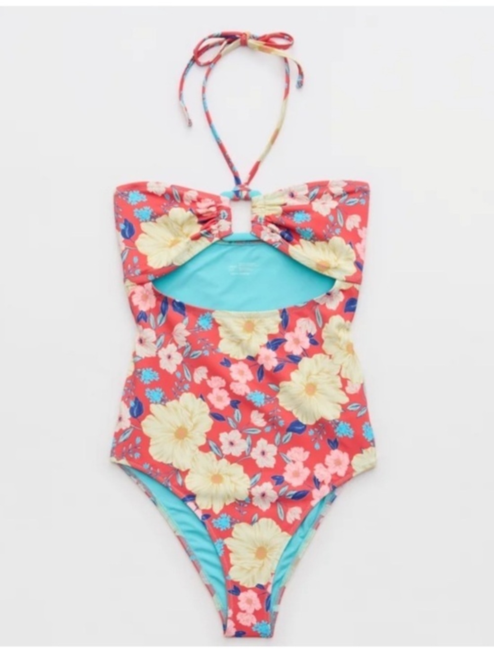 NWT Aerie Halter Ring Cut Out Swim Onepiece